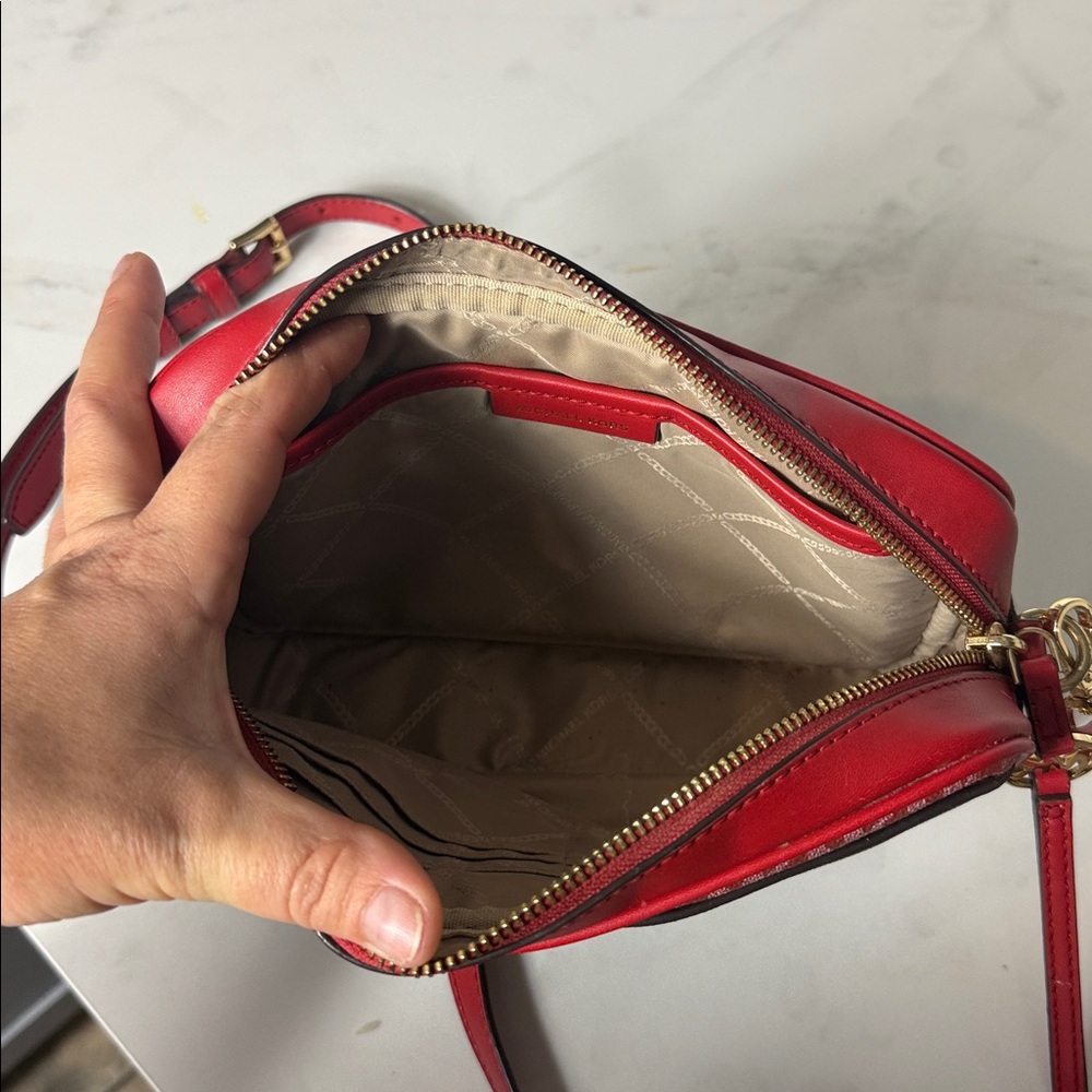 NWT Michael Kors Jet Set Large Metallic Signature Logo Crossbody Bag - Picture 8 of 9